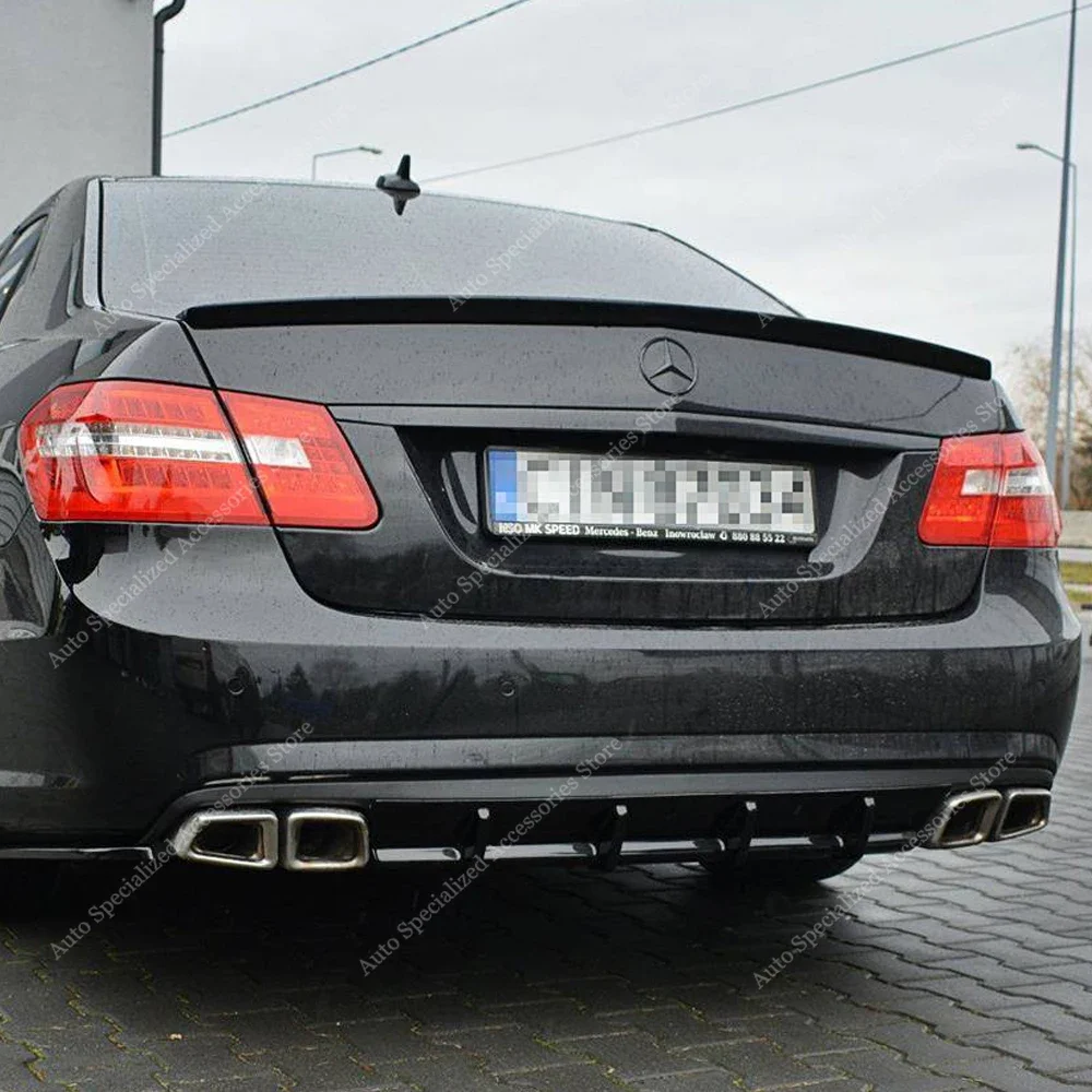

For Mercedes W212 E63 Style Rear Spoiler Wing E-Class E200 E250 E300 E400 E500 Saloon Rear Trunk Spoiler Caps 2009-2016 Bodykits