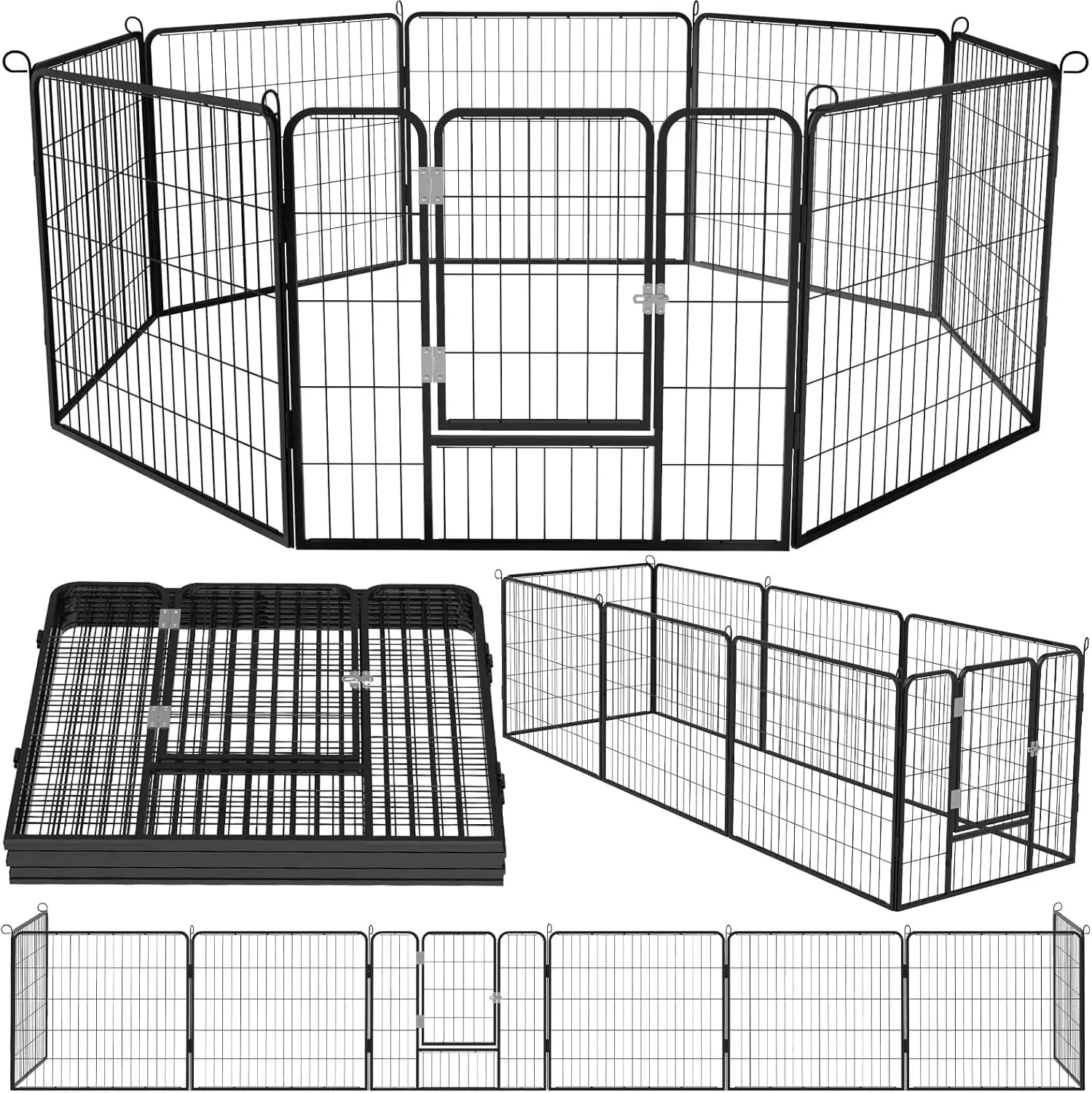 

Heavy Duty Metal Dog Playpen for Medium/Small Animals, Dog Fence Exercise Pen with Doors