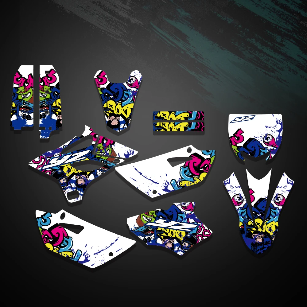 Motorcycle Full Graphics Decals Stickers Kits For YAMAHA YZ85 YZ 85 2015 2016 2017 2018 2019 2020 2021 YZ-85 Customize Number