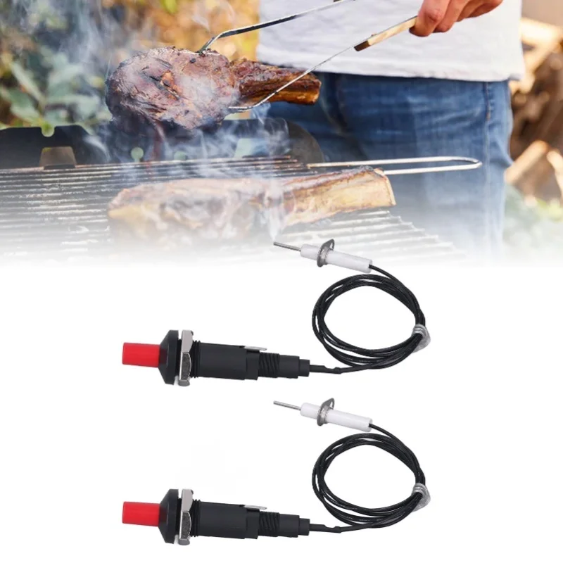 Piezo Igniter 1 Out 2 Push Button With Ignition Needle Wire 1 Meter Piezoelectric Ignition For Fireplace Oven Heater Kitch