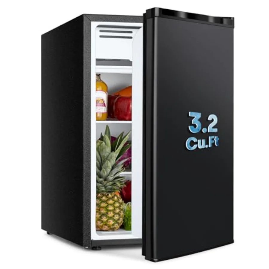 

Компактный холодильник с морозильной камерой объемом 3,2 куб. фута, 7 температурных режимов, регулируемый термостат, съемные полки, мини-холодильник для общежития