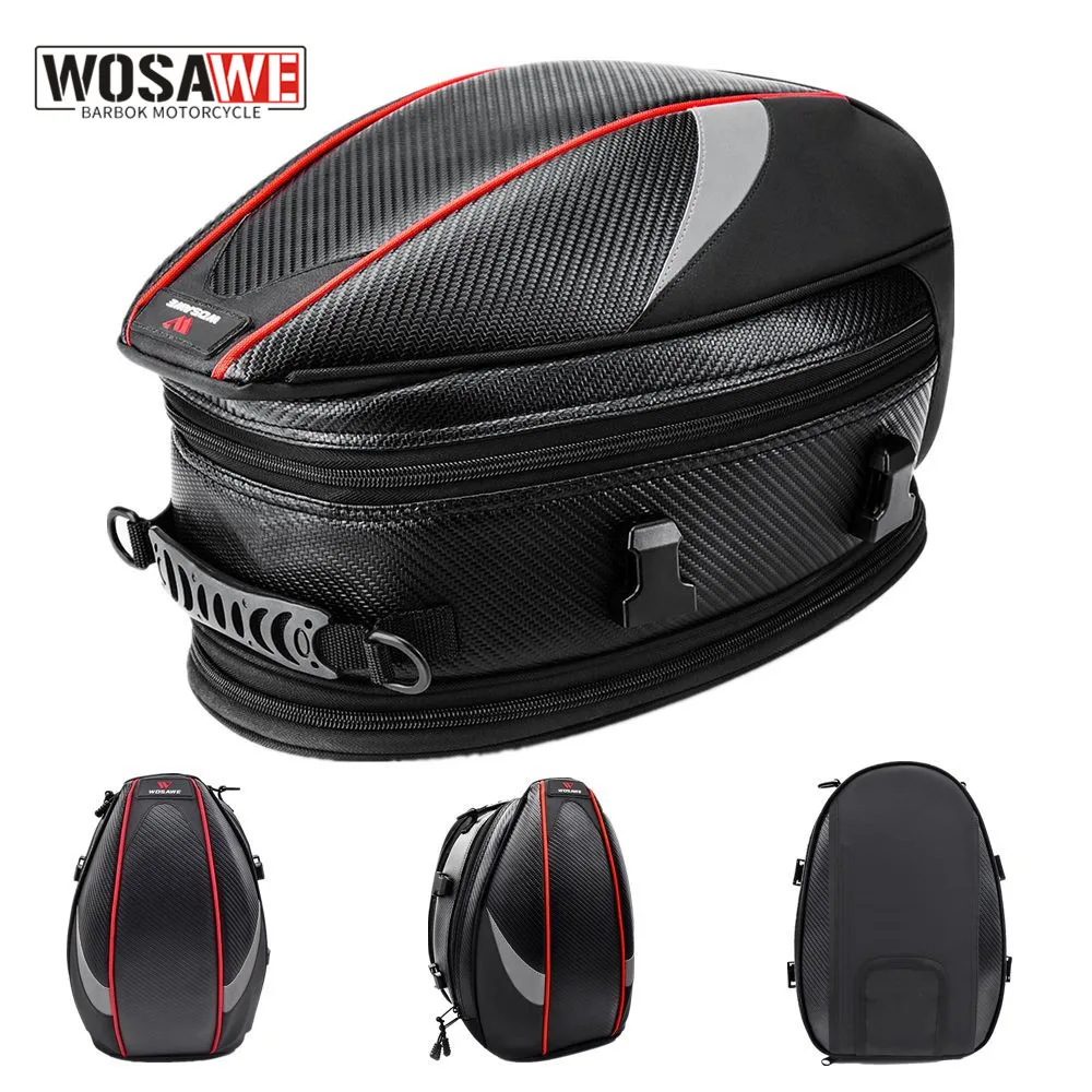 

WOSAWE Motorcycle Bag Large Capacity Waterproof Reflective Rear Seat Bag Moto Equipment Rainproof Saddle Bag Tail Bag Back