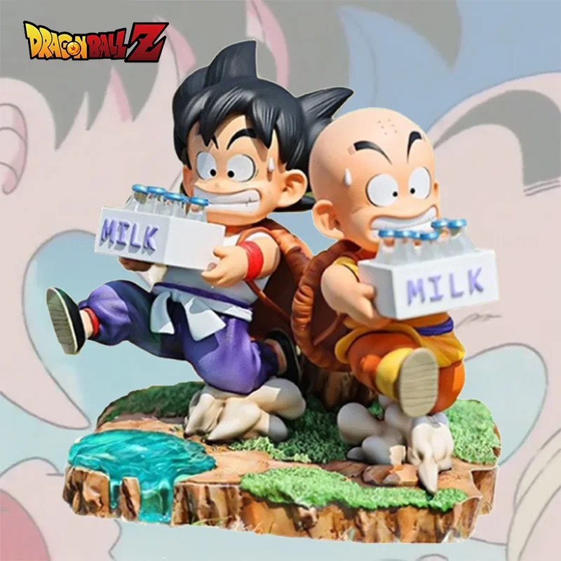 

15CM Dragon Ball Anime Figure Son Goku and Krillin Milk Delivery Model Action Figures Periphery Doll PVC Model Gifts Toys