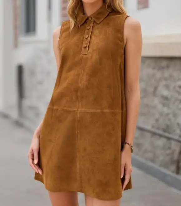 2026 エレガントでセクシーな秋冬新作ファッションカジュアルベストスカート売れ筋スエードシャツワンピース婦人服