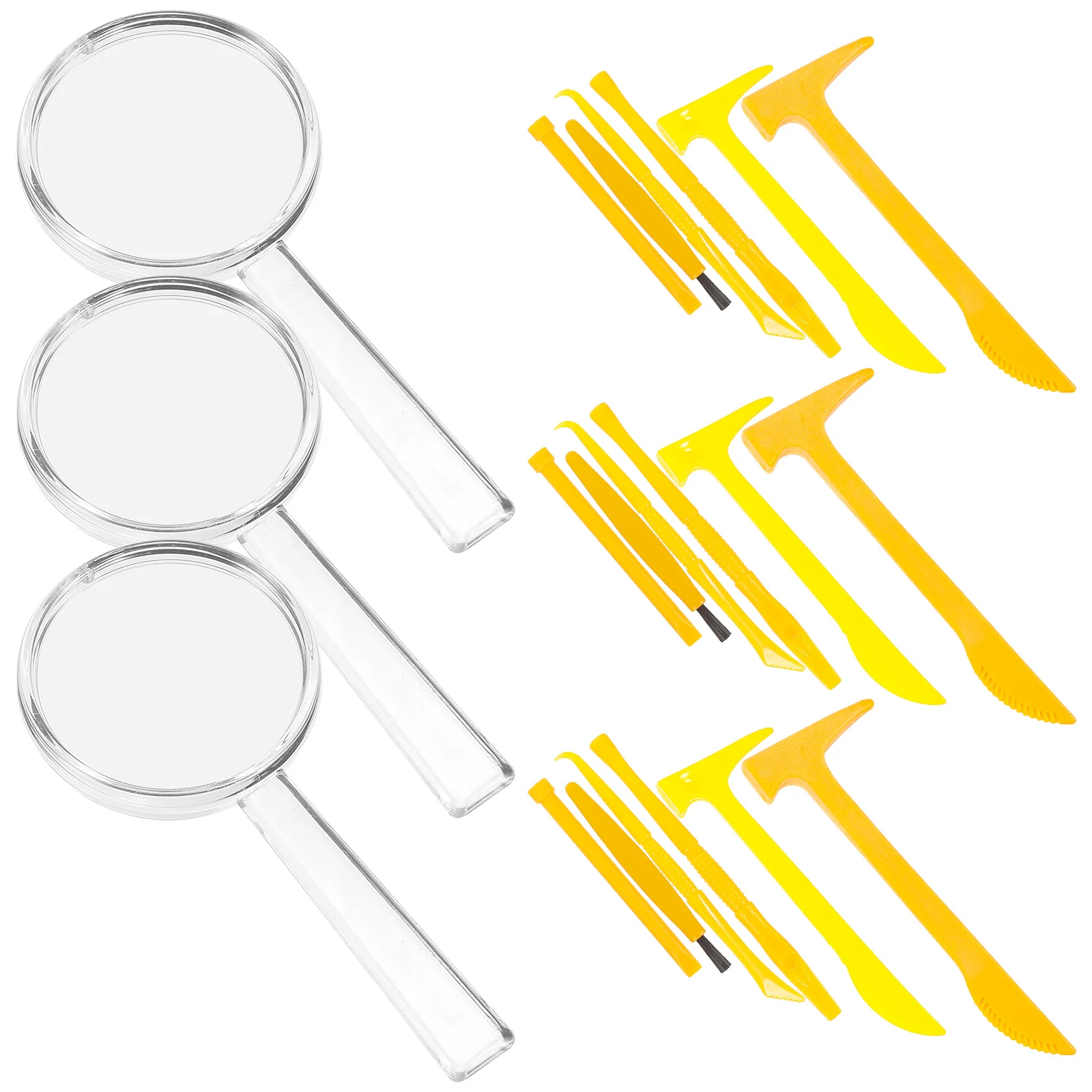 

21Pcs Fossils Excavation Toy Mining Tools Dinosaur Digging Hammers Chisel Brush Educational Science Kit