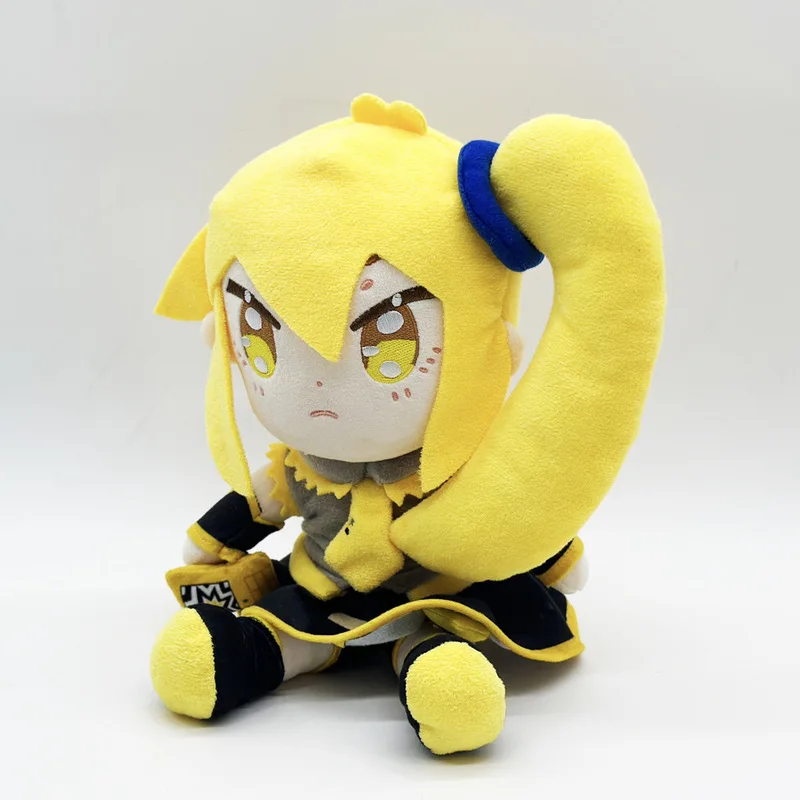 Vocaloid Neru Akita Plushie com pose sentada e design de cauda lateral Boneca de pelúcia Personagem de anime presente para fãs
