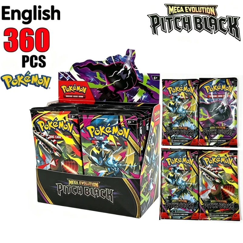 5 styles Mega Evolution Pokémon Booster Box Pitch Black Chaos Rising Ascended Heroes Phantasmal Flames Collectible Card Game