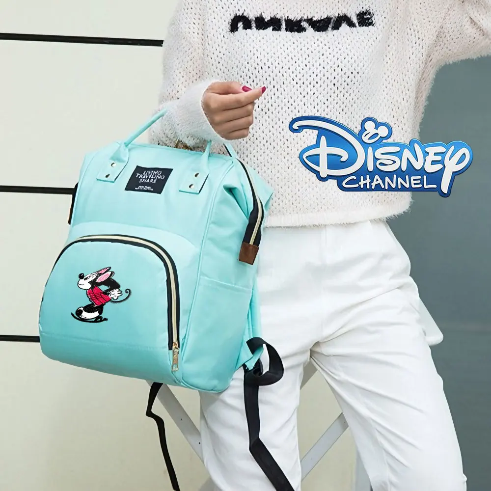 

Водонепроницаемый рюкзак для подгузников с Микки Маусом, модная сумка для мам с карманом против кражи, легкая, для путешествий и шопинга