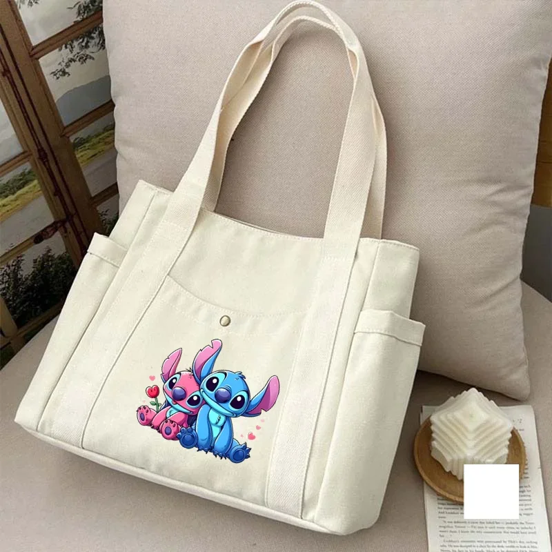 Stitch Disney Tote Bag Women\'s Bags Handbag Canvas Shoulder Bags Tote Bags Stitch Hand Bag Ladies Large Capacity Tote Bag