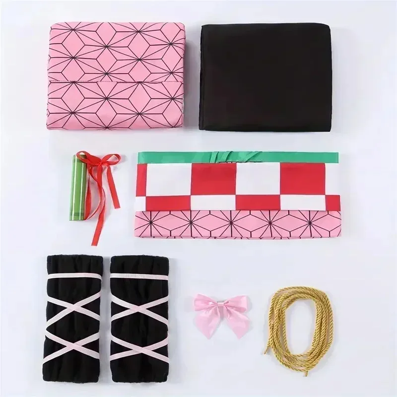 Anime Nezuko Cosplay Kamado Nezuko disfraz de Cosplay Nezuko peluca accesorios uniforme para adultos niños Halloween carnaval fiesta Comic Con