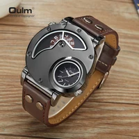 Oulm, nuevo estilo, reloj antiguo de diseño único para hombre, correa de cuero de alta calidad, reloj de cuarzo deportivo de negocios para hombre, reloj Masculino