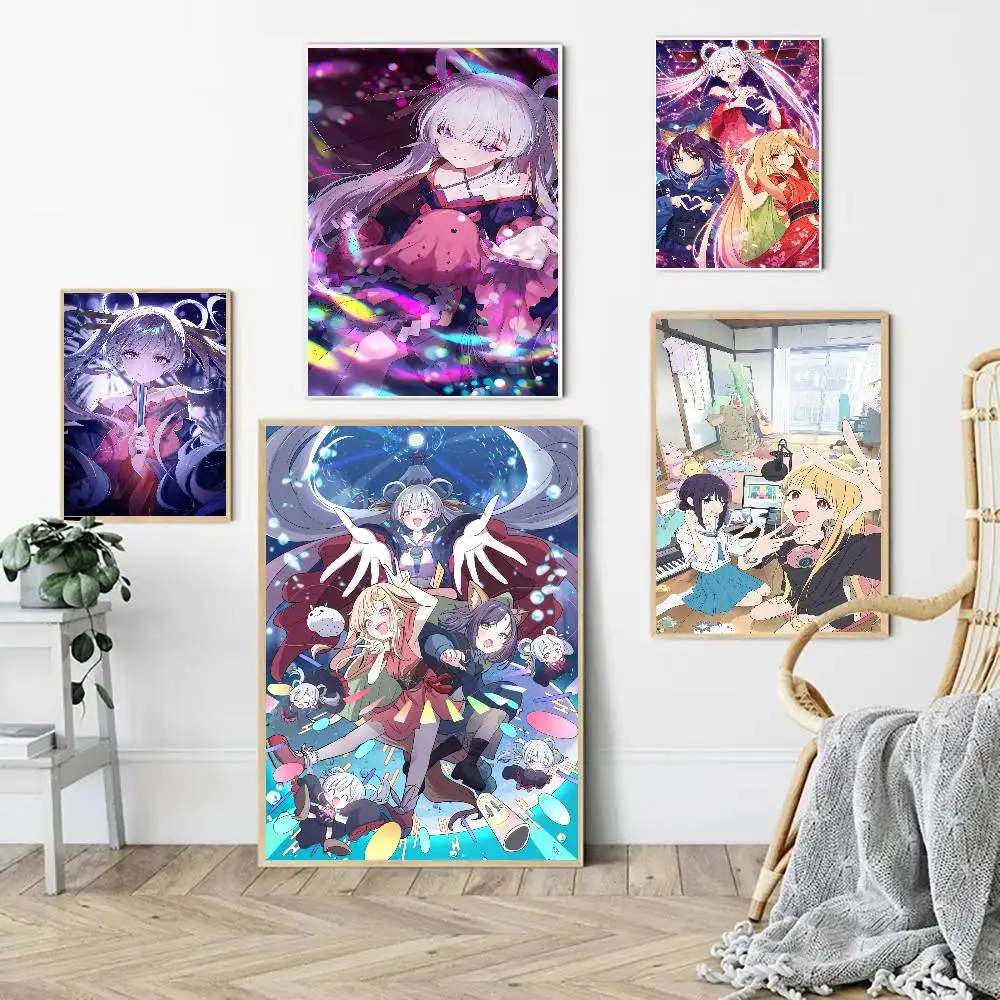 Anime Cosmic Princess Kaguya! Cartoon Anime Poster Watercolor Art Kids Room Decoration Wall Hanging Painting Kids Gift