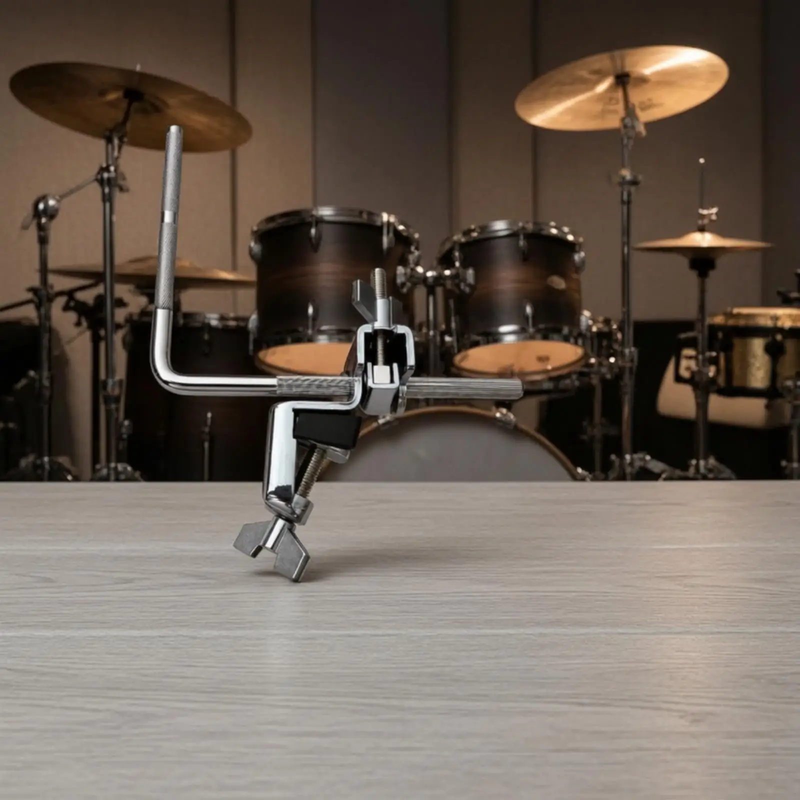 Bass Drum Hoop Clamp with Mounting Rod Anti-Corrosion L-Shaped Rod Drum Clamp Auxiliary Percussion Mount Multipurpose