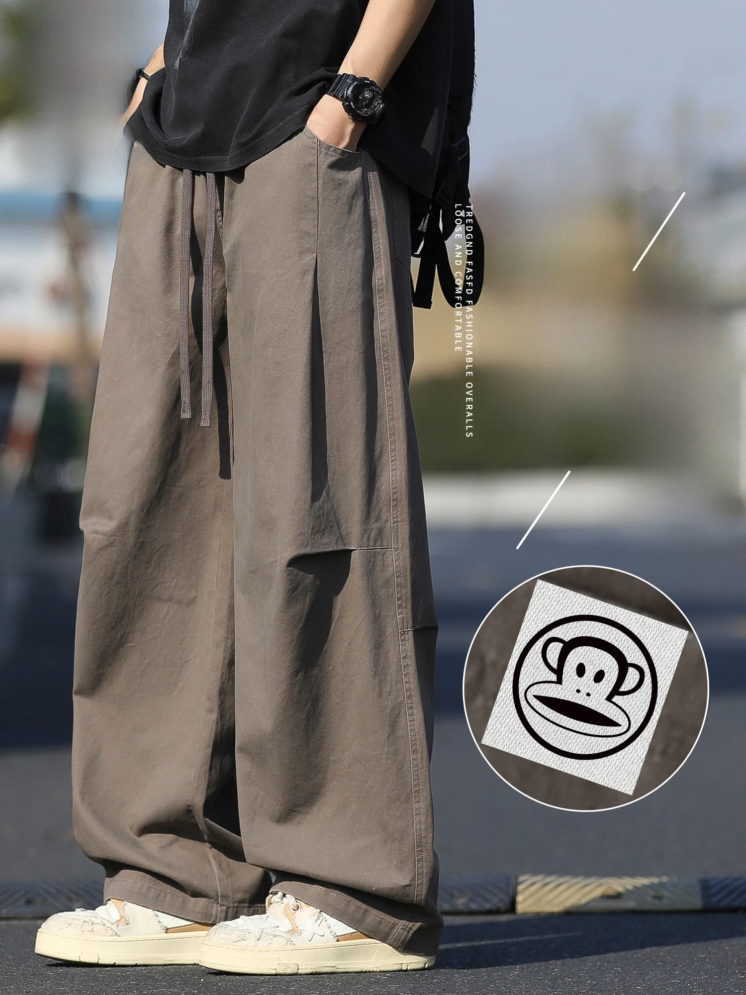 

PaulFrank Pure Cotton Casual Pants Men's Spring New Loose Straight Leg Workwear Trousers Comfortable Breathable Faionable