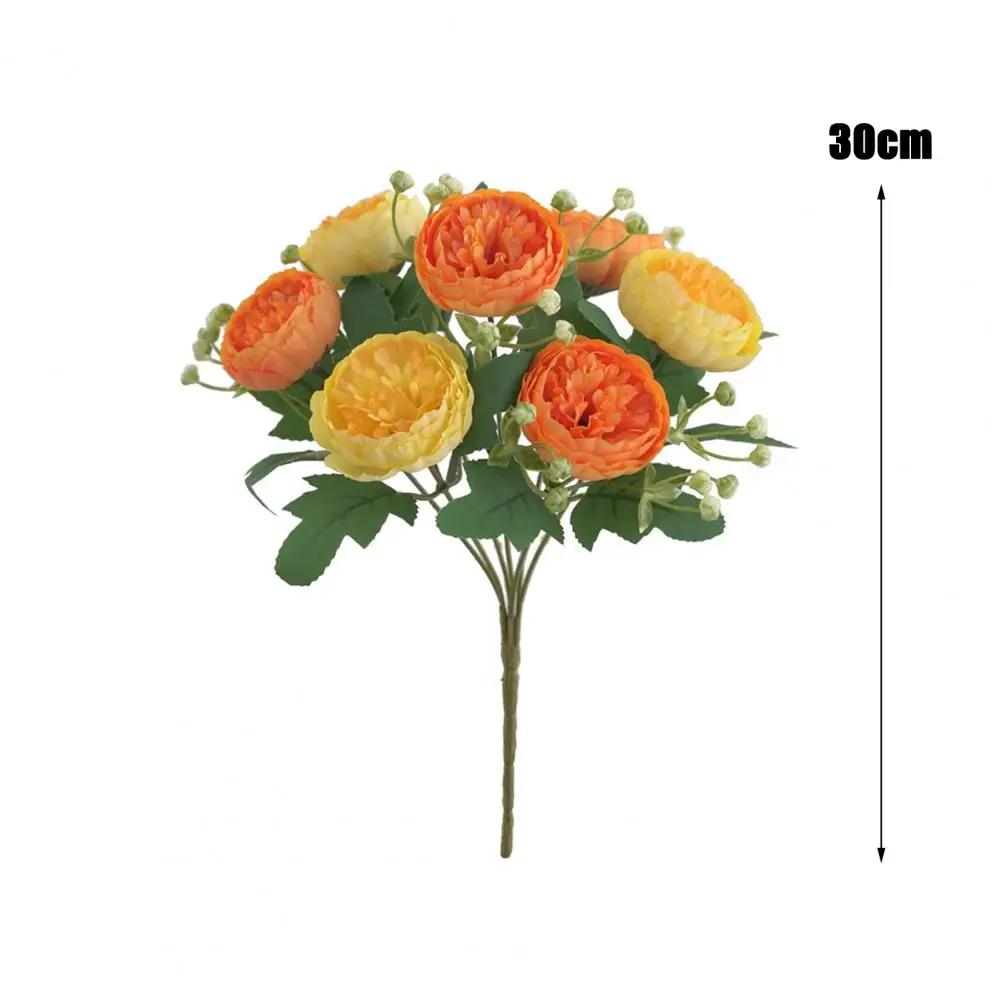 Maintenance-free Artificial Flowers Elegant Artificial Peonies Branch for Home Wedding Decor Realistic 7 Head Faux Flower Stem