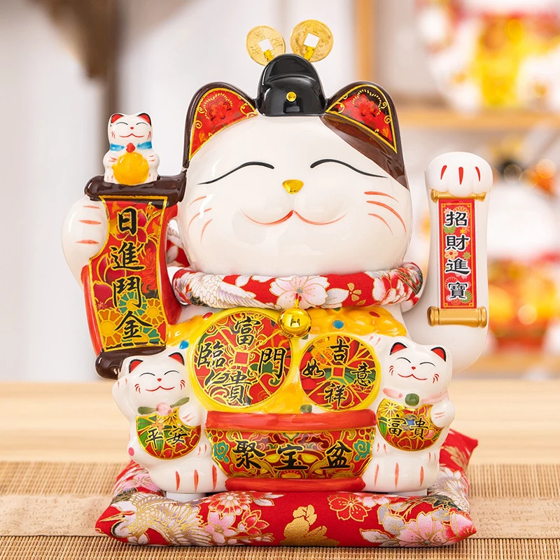 Fortune cat wholesale shaking hand fortune cat ornaments Fortune cat store front desk cashier home opening gift