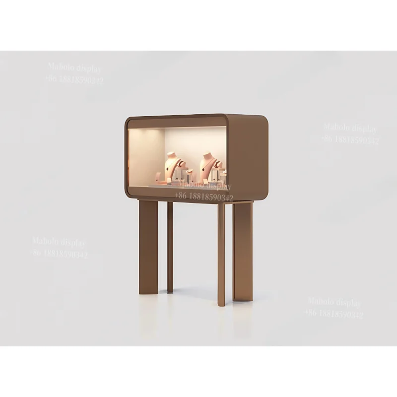 custom.Jewelry Window Showcase Custom Designed Jewelry Store Vitrine Corner Wall Glass Display Cabinet