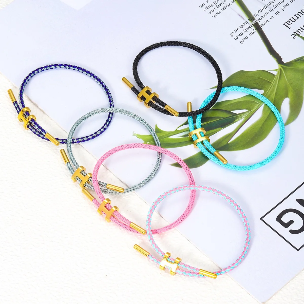 G&D Adjustable H-Buckle Steel Wire Couple Bracelets: Waterproof and Sweat-Resistant for Lasting Wear