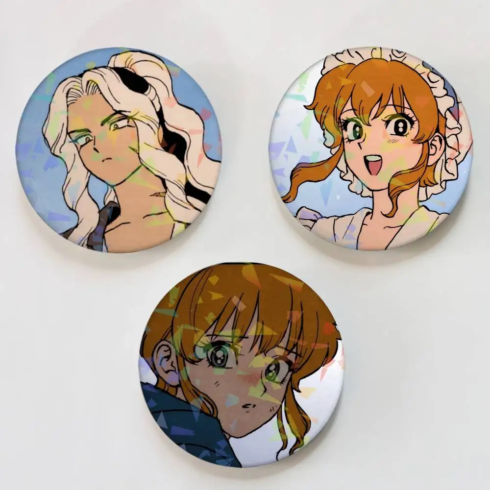 C-Chabert on the F-Foggy S-Sea Comics Round Badge for Backpack Accessories Laser Lapel Pins Jewelry Gifts