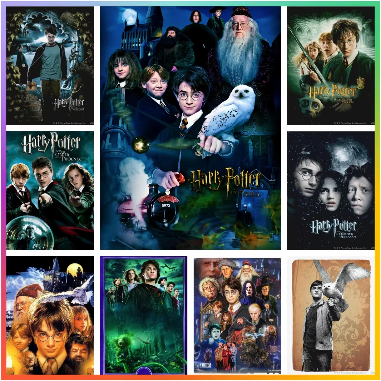 1 pieza de pintura en lienzo sin marco, pintura clásica de la película de Harry Potter, decoración del hogar, arte, nuevo regalo para niños