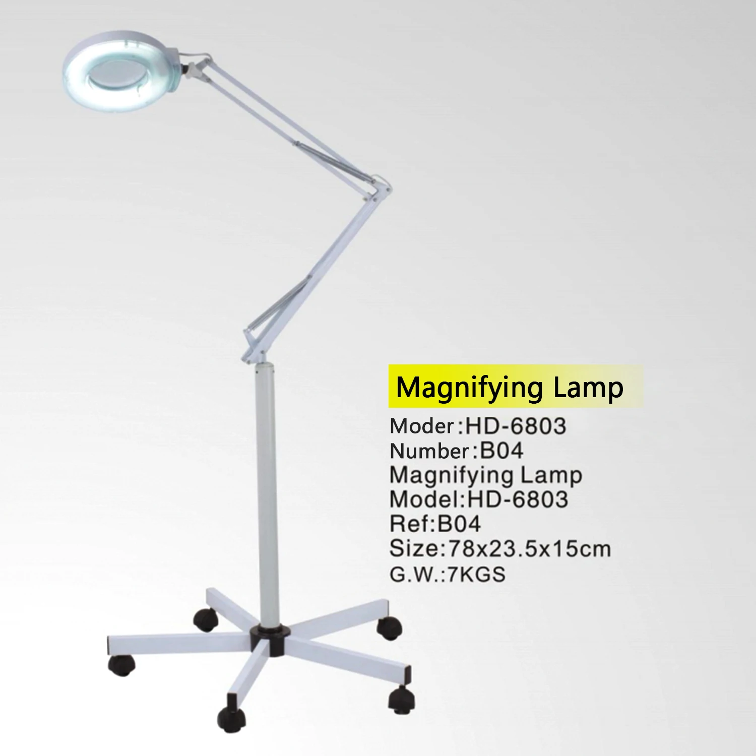 10X Magnifying Glass with Light Stand 3in1 Adjustable Swing Arm Magnifying Floor Lamp5 Color Modes Stepless Dimmable LED Lighted