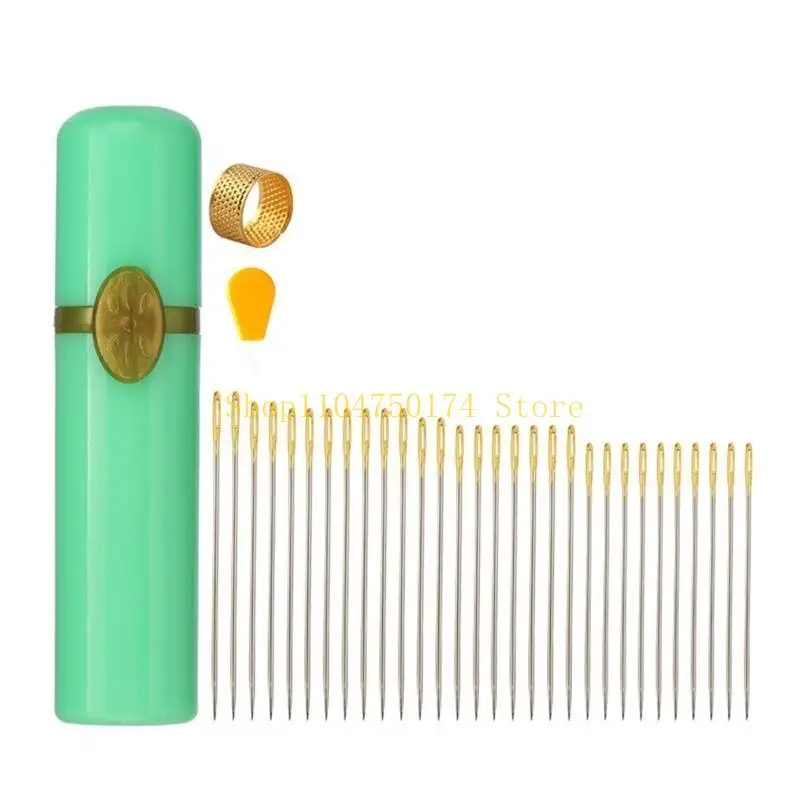 Needle with Large Eye Hand Sewing Needle Set Yarn Knitting Needle Thimble Darning Needle Stitching Needle top sale