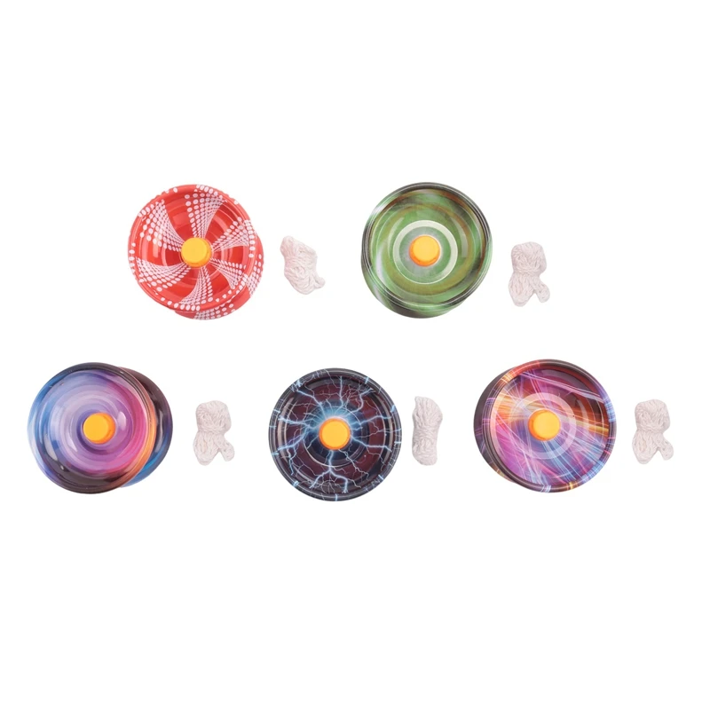 5Pcs Alloy Responsive Yoyo Balls Colorful Responsive Ball Metal Beginner String Trick Ball For Beginners, Adults Players