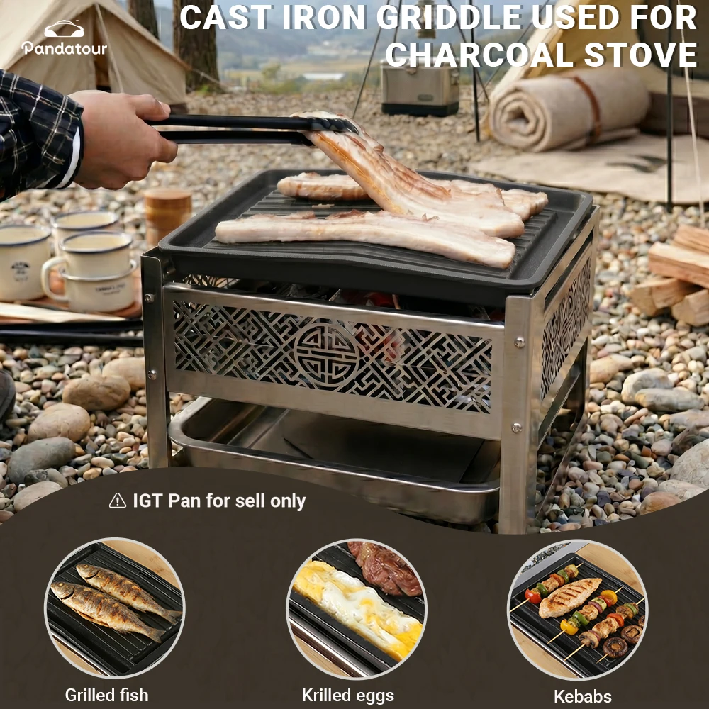 Pandatour Camping IGT 1-Einheits-Kocher Windgeschützt Einfach zu Bedienen Outdoor-Tischkocher Edelstahl Ein-Klick-Zündung Picknick-Brenner – Detail 15