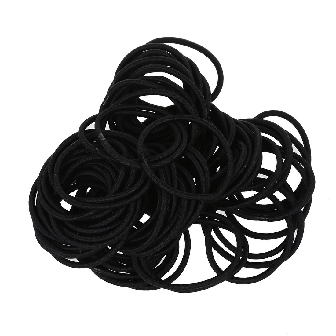 AD-80 шт. Черная эластичная резиновая лента для волос с держателями для хвоста для женщин