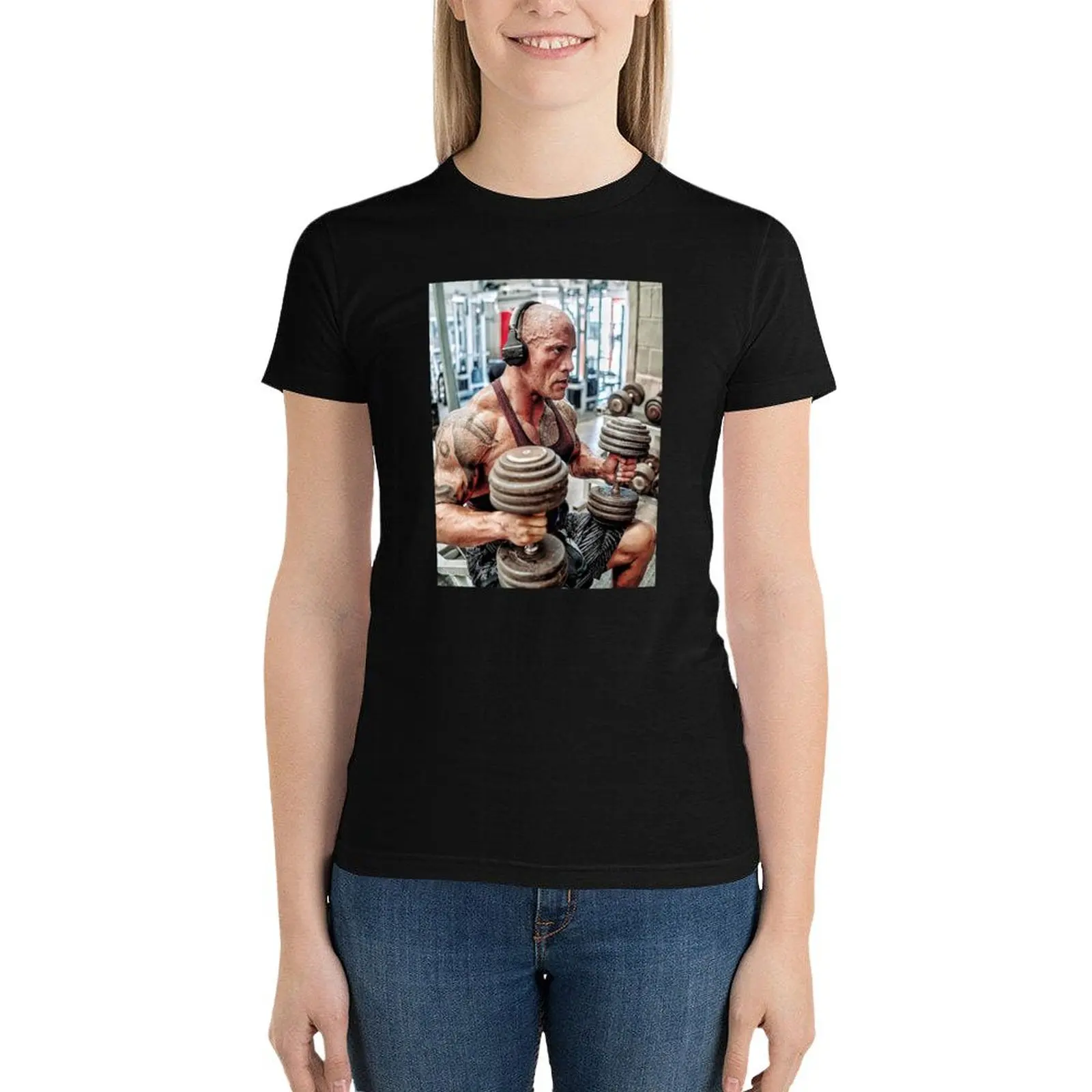 dwayne johnson T-Shirt summer tops aesthetic clothes tees Woman clothes