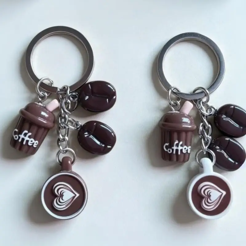 1 Stück Mini 3D Kaffeebohnen Latte Tassen-Anhänger Lustiger Simulierter Lebensmittel-Autoschlüsselhalter Kaffee-Themen Schlüsselanhänger Taschenanhänger Partygeschenk – Detail 5