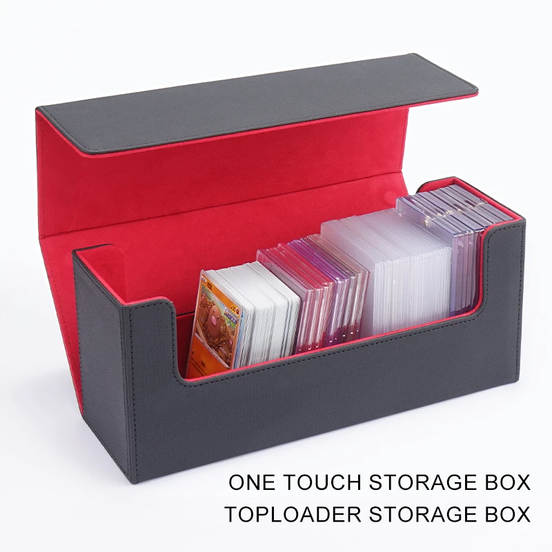 35pt 55pt 75pt 100pt 130pt 180pt 260pt 360pt one touch magnetic card holder storage box, toploaders storage box TCG MTG card box