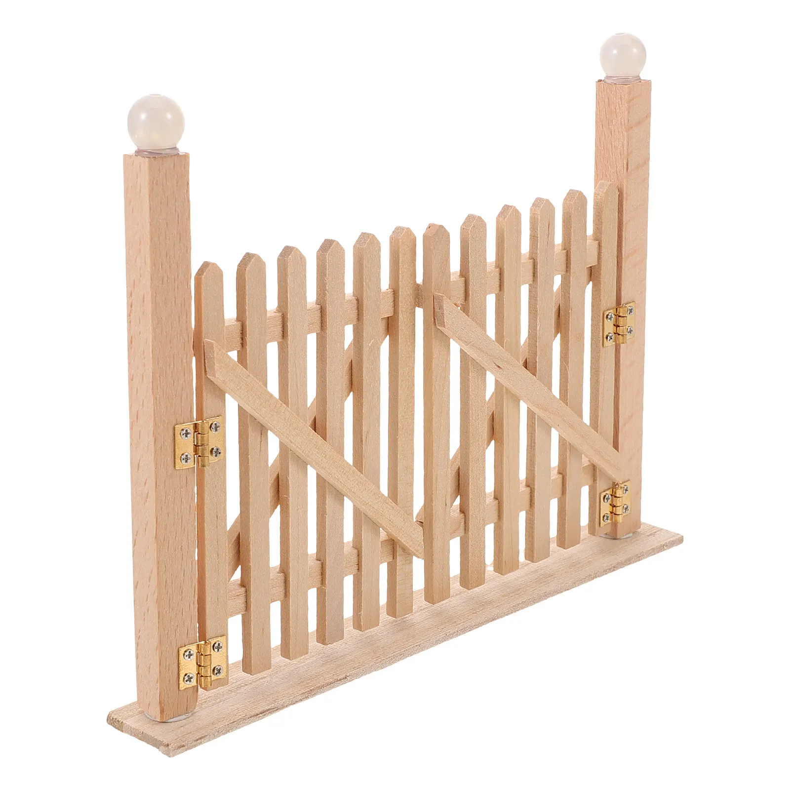 

Miniature Wooden Double :12 Scale Garden Gate Realistic Dollhouse Accessory Outdoor Scene DIY Miniature Fence for Mini