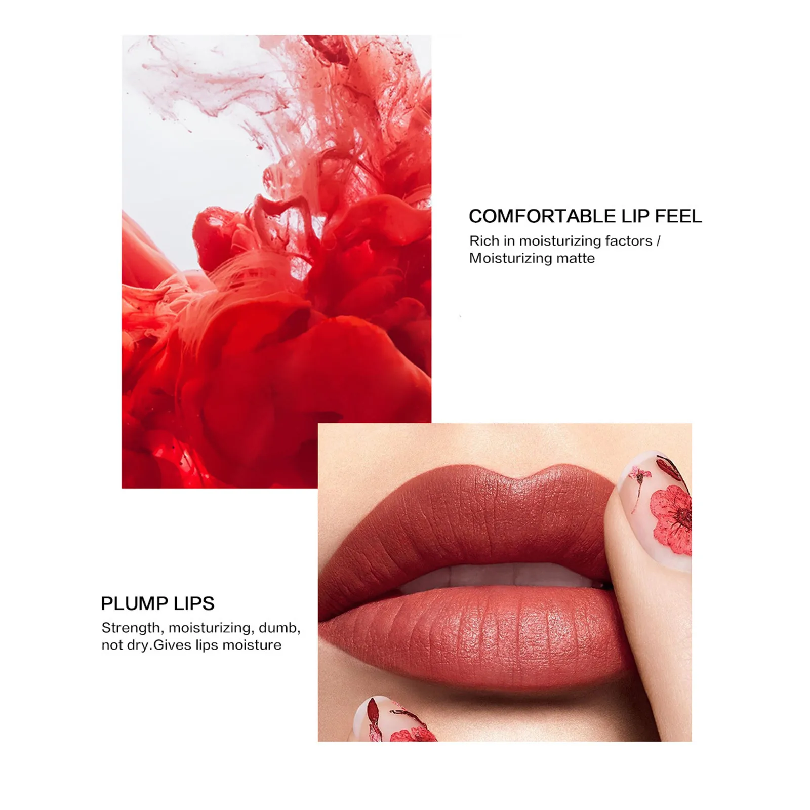 Waterproof Matte Nude Lipstick Lip Tint Kit Pigment Dark Red Long Lasting Lip Gloss Women Makeup Lip Gloss Valentine\'s Day Gifts