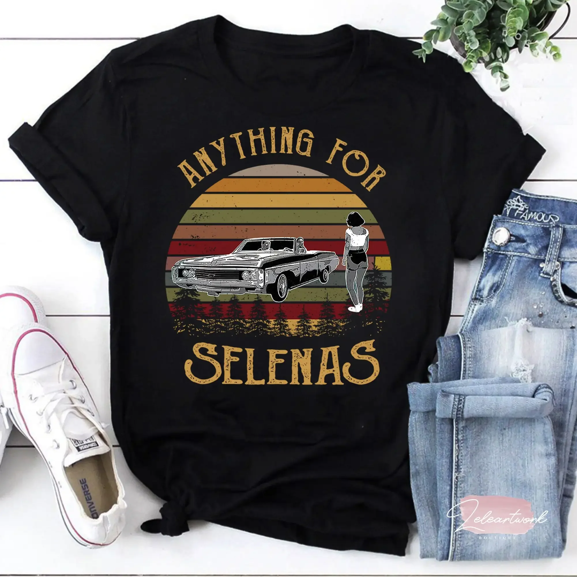 Retro Anything For Selenas Sunset T-Shirt Selena La Reina Del Tejano Quintanilla Lover