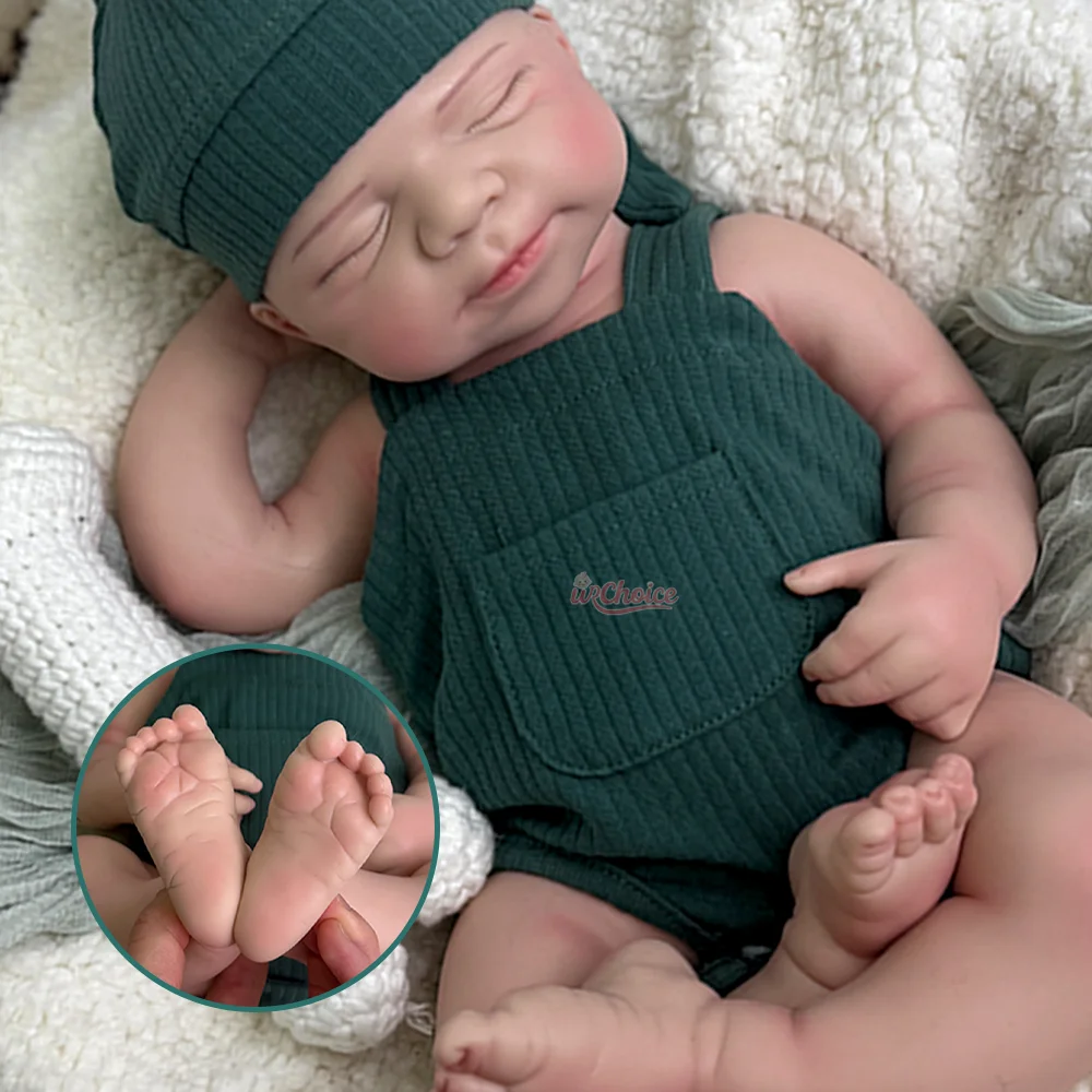 

19Inch Lifelike Soft Silicone Reborn Baby Doll Painted Skin Washable Newborn Girl Sleeping Reborn Doll For Collection Gift