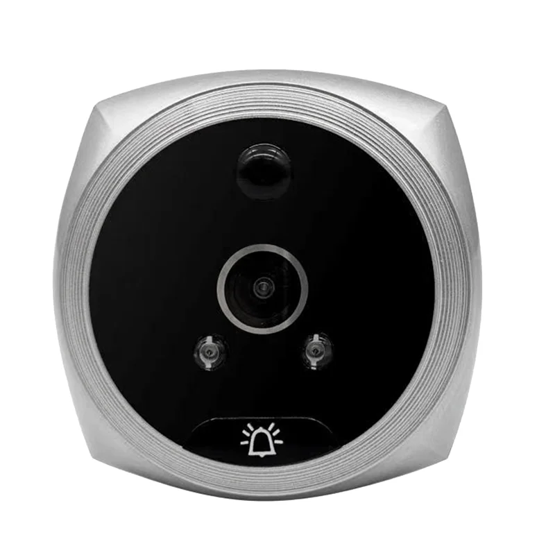 مجموعة واحدة من كاميرا الباب الإلكترونية PIR Door Eye، شاشة LCD 4.5 بوصة، جرس الباب الرقمي باللون الفضي