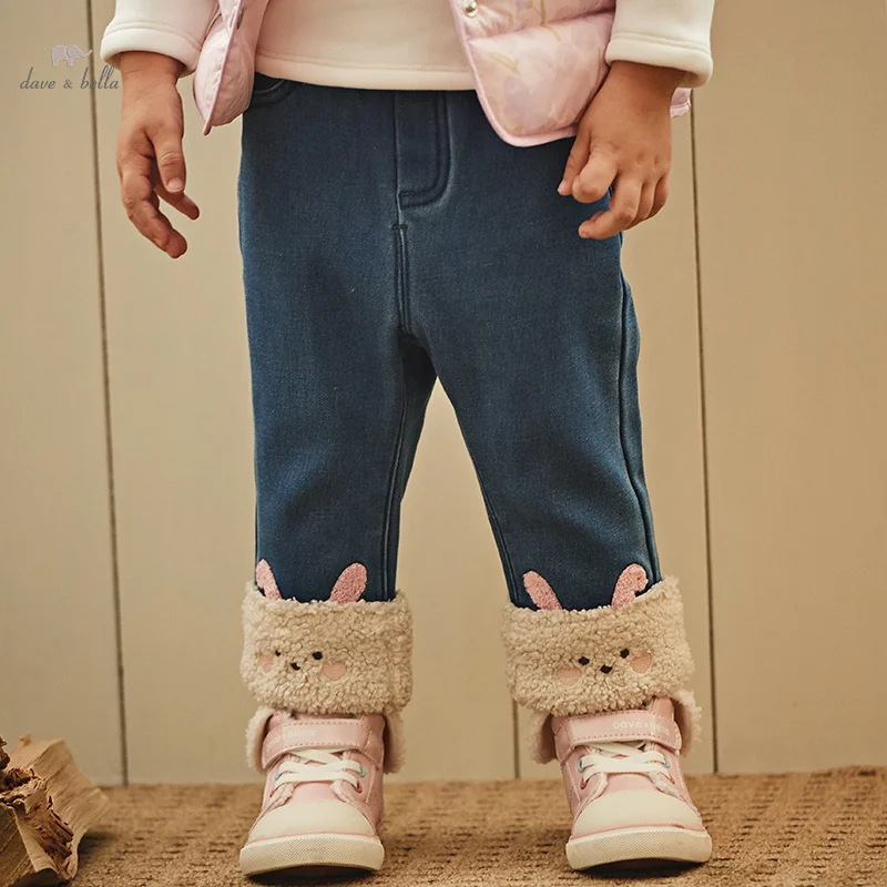 Dave Bella Children Pants 2023 New Autumn Winter Girls Cowboy Cool Casual Fashion Loose Sweet Cute Party Outdoor Sport DB4237633