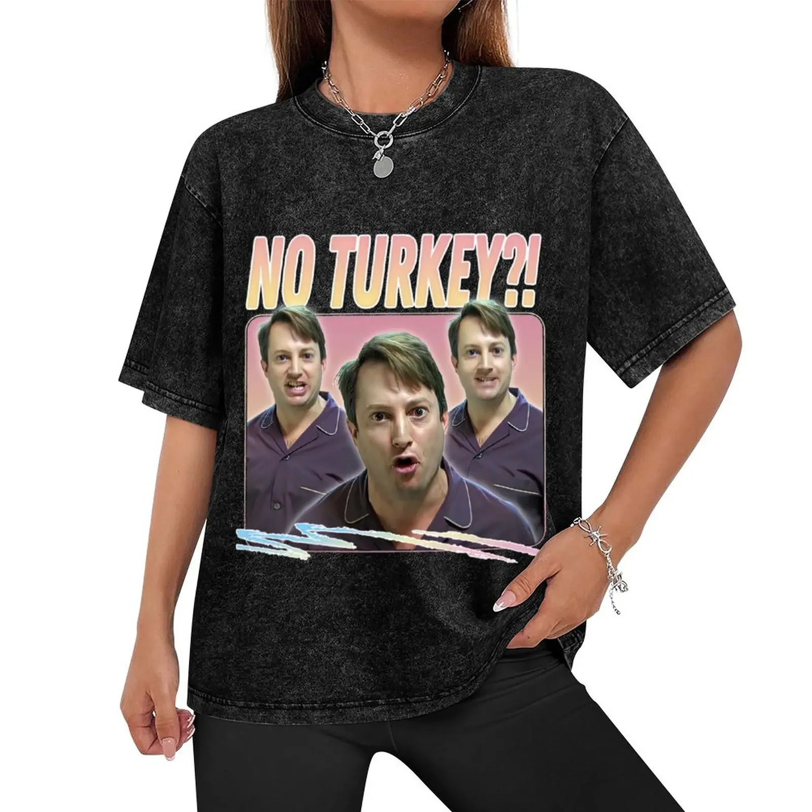 No Turkey! Retro Peep Show Fan Art T-Shirt vintage boys animal print shirts graphic animal prinfor boys T-shirt men