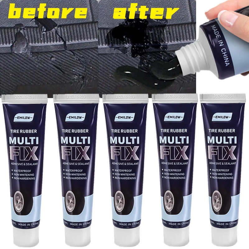 Car Outer Tire Wall Repair Glue Special Tire Crack Repair Adhesive Electric Bicycles Motorcycle Inner Tubes Black Soft Adhesive