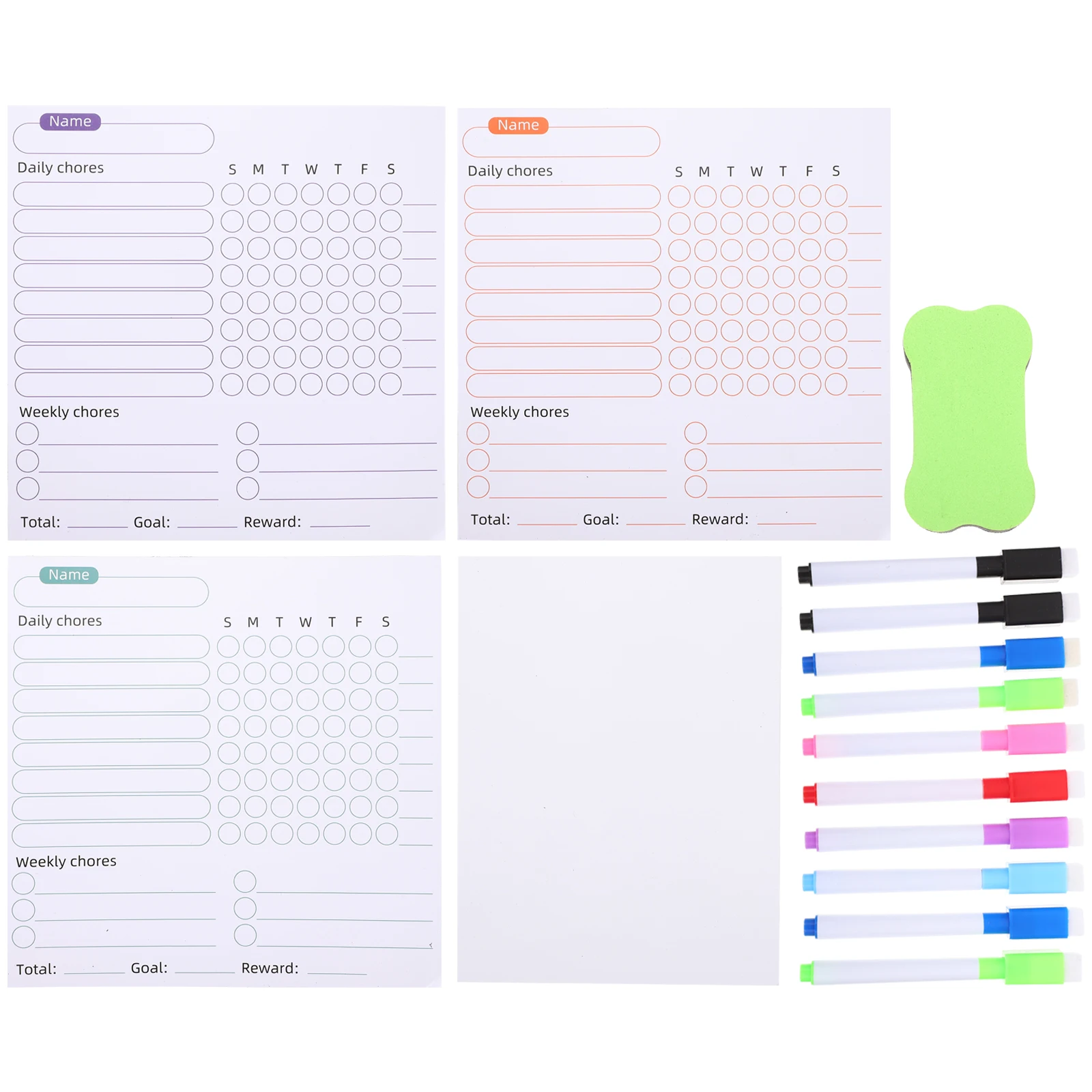 

Magnetic Plan Chart Sticker Schedule Planner Fridge Reusable PE Soft Memo Notes Office Home School Weekly Chore