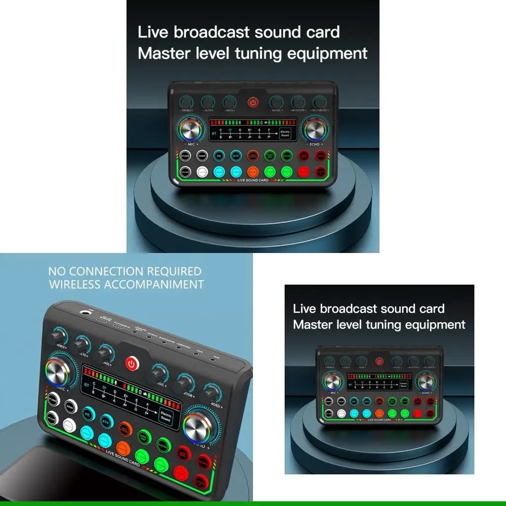 

U55C Звуковая карта студийного класса Конденсаторный микрофон для прямой трансляции Звуковая карта с шумоподавлением