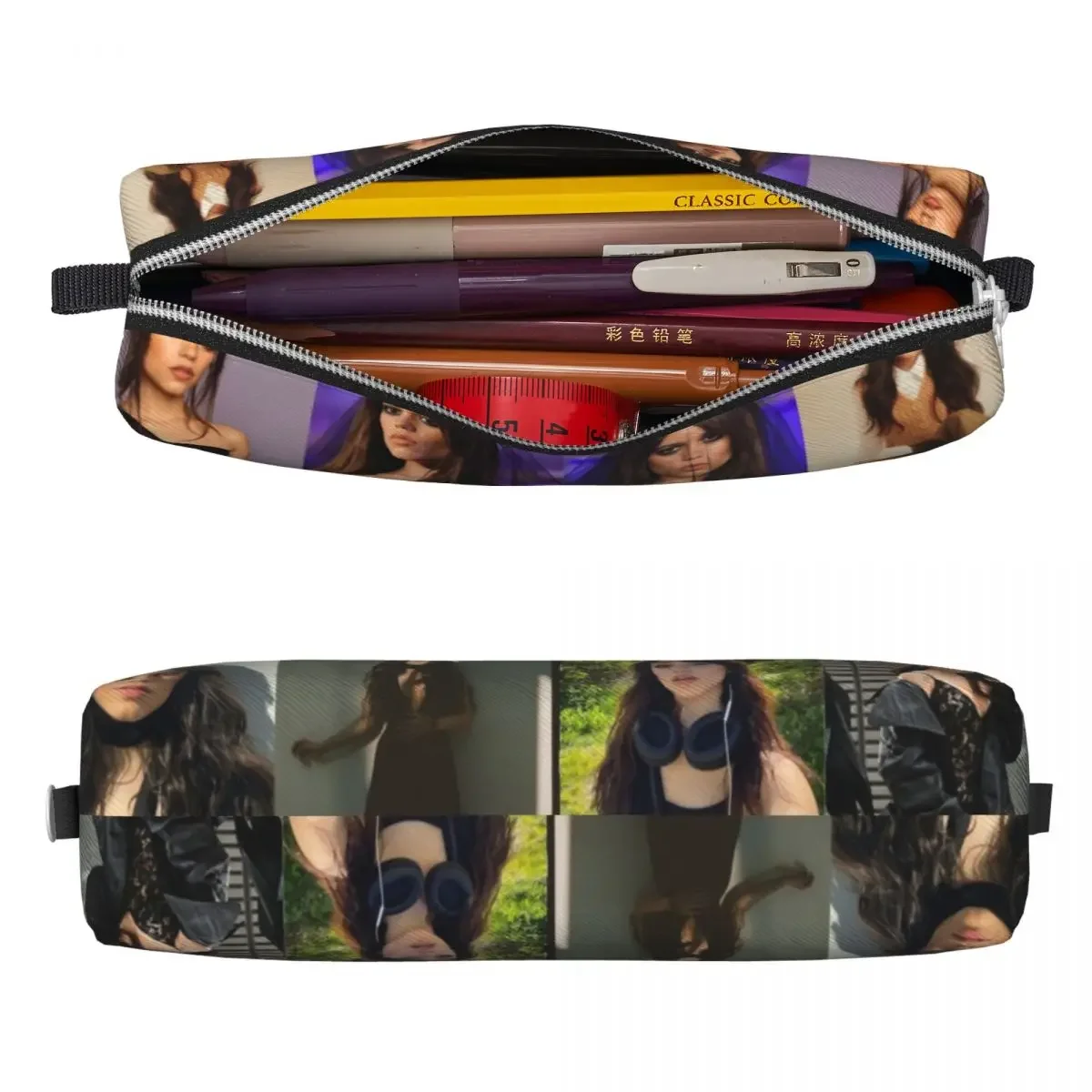 Creative Jenna Ortega Collage Pencil Case Pencil Pouch Pen for Student Large Storage Bag Students School Gift Accessories