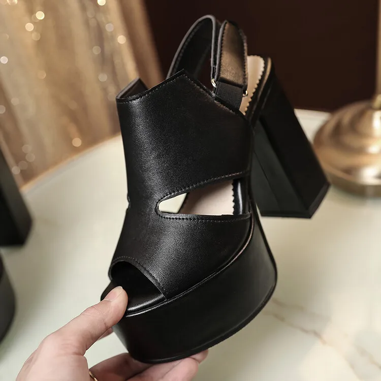 Oversize Large size Big Size Waterproof platform sandals thick heels high heels sandals women shoes woman summer ladies