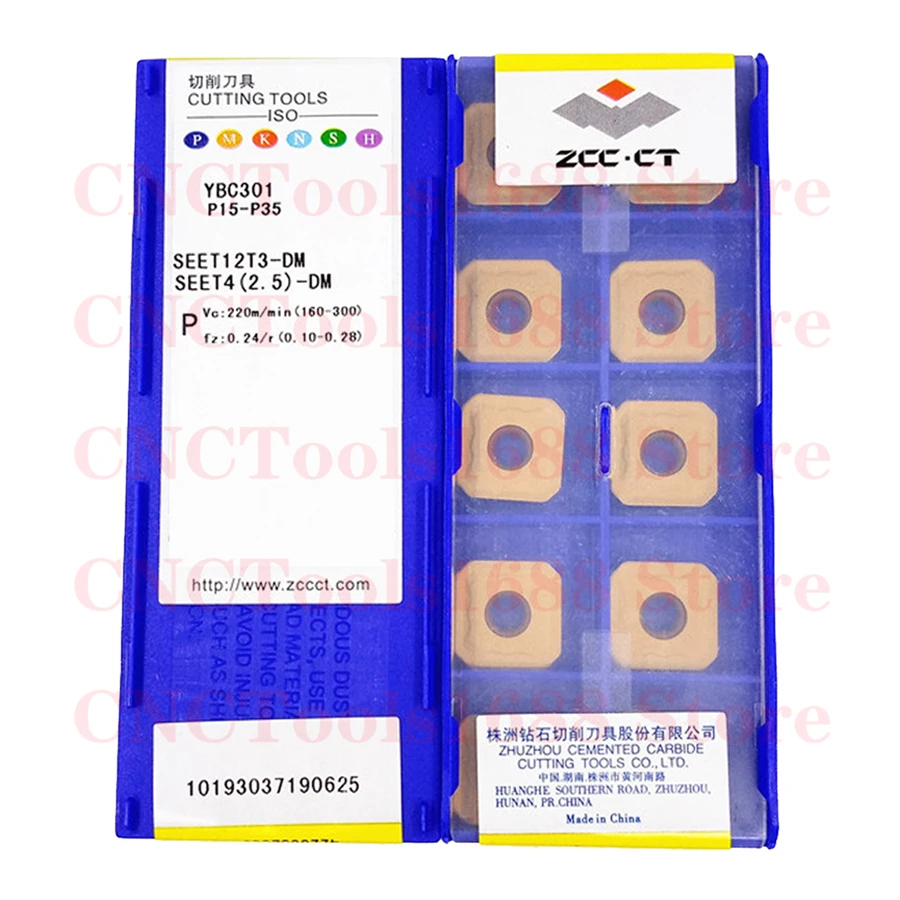 ZCC.CT SEET12T3-CR SEET12T3-CM SEET12T3-DM SEET12T3-DF YBC301 YBG202 YBM251 YBD252 YNG151C YB9320 Carbide Insert SEET Inserts