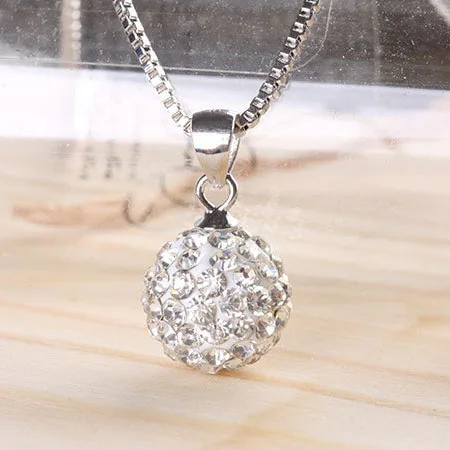925 Sterling Silver Vintage Natural Crystal Shambhala Zircon Pendant Necklace Birthday Party Anniversary Gift