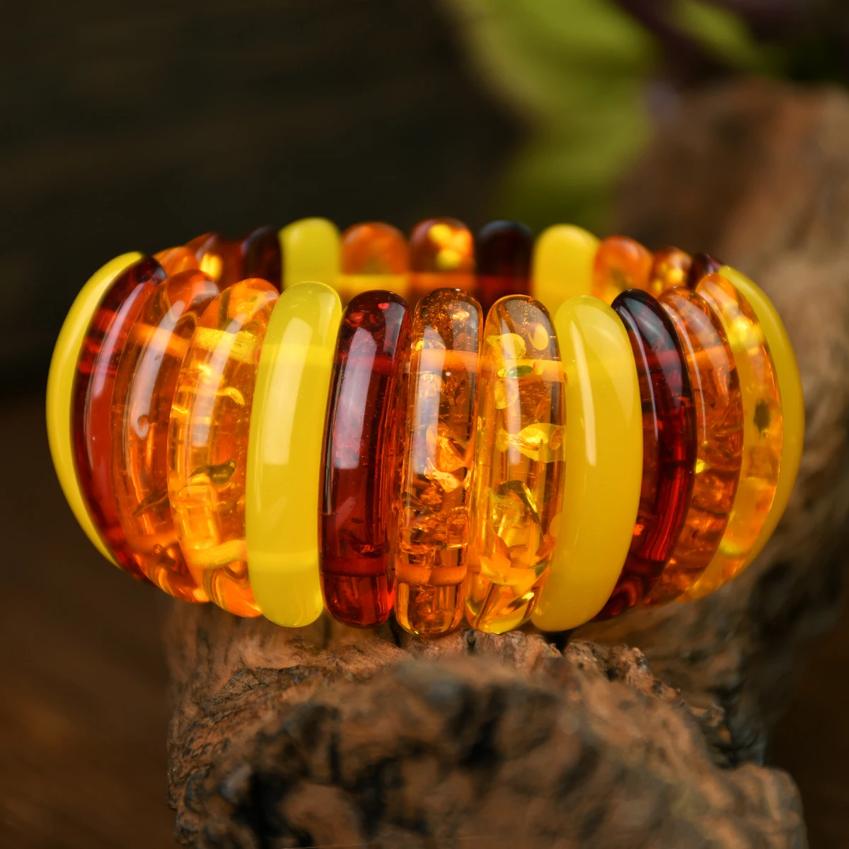 Bracelet Vintage Imitation ambre pour cadeau unisexe, pierres précieuses de guérison uniques, accessoires de bijoux faits à la main