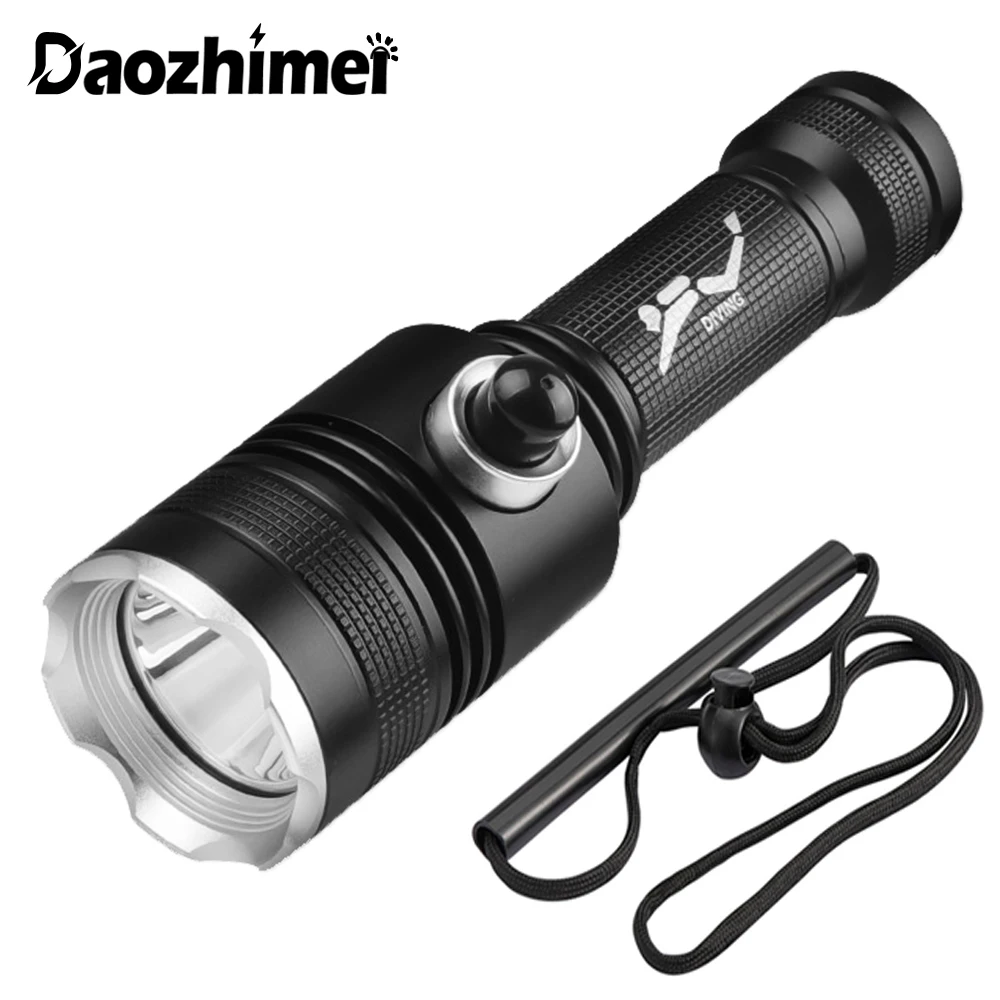 

High Power LED Diving Flashlight IPX8 Waterproof Scuba Dive Lantern Diving Torch Light 18650 Rechargeable Underwater Lamp