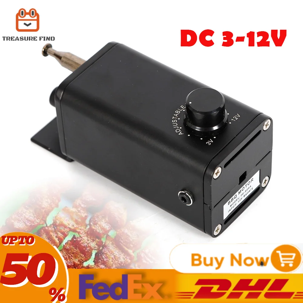 BBQ Grill Motor Kit Portable Barbecue Electric Roast Rotisserie Grill Engine Motor DC 3-12V 15W