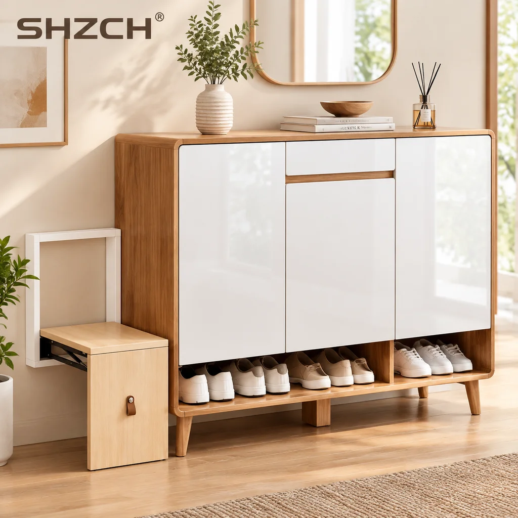 Banco de zapatos plegable Simple montado en la pared, taburete ultrafino para entrada, sillas plegables que ahorran espacio, ta
